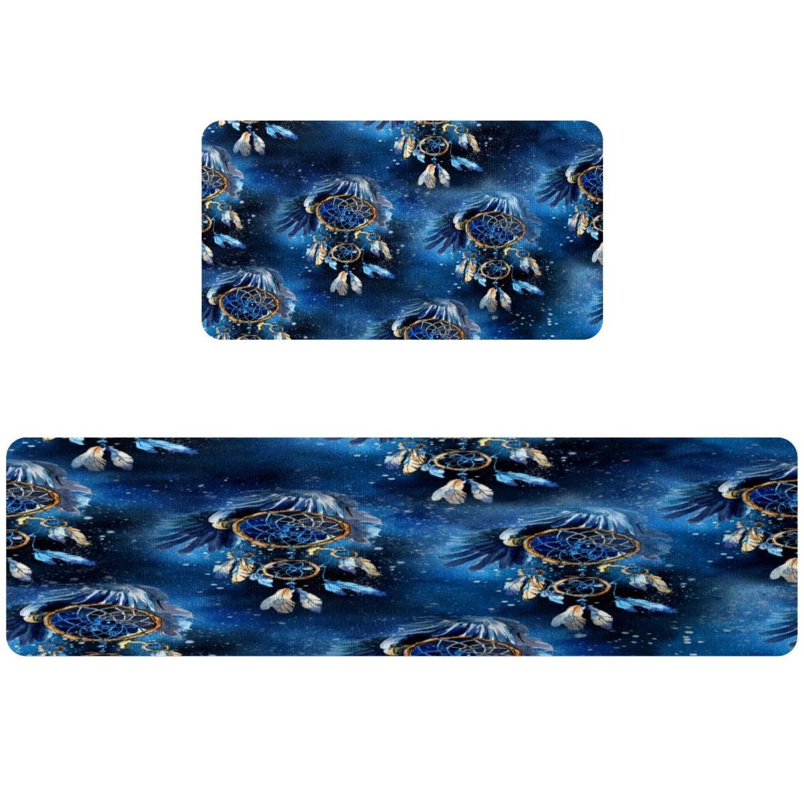 Alfombras de cocina lavables antideslizantes pack de 2 tapetes absorbentes azules