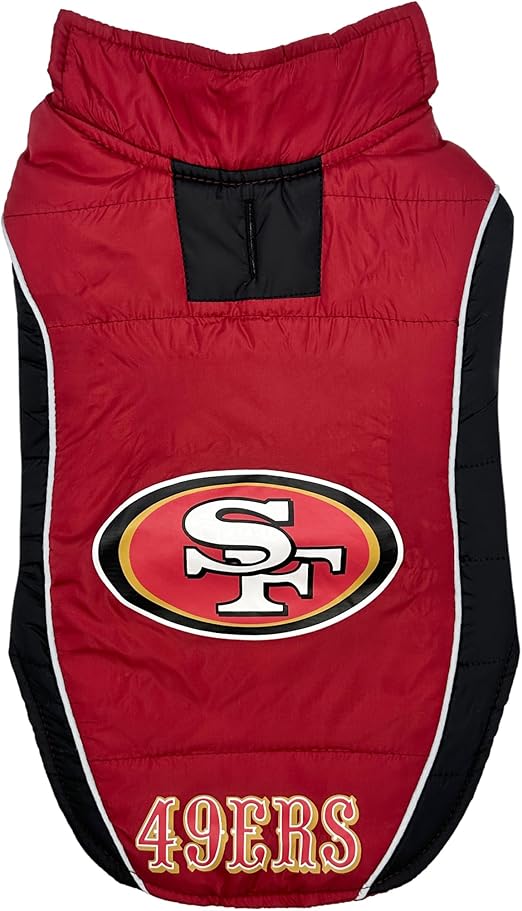 Pets First Pets NFL Licensed Dog & Cat Vest Pet Puffer Down Coat Jacket, Team Color, Small US