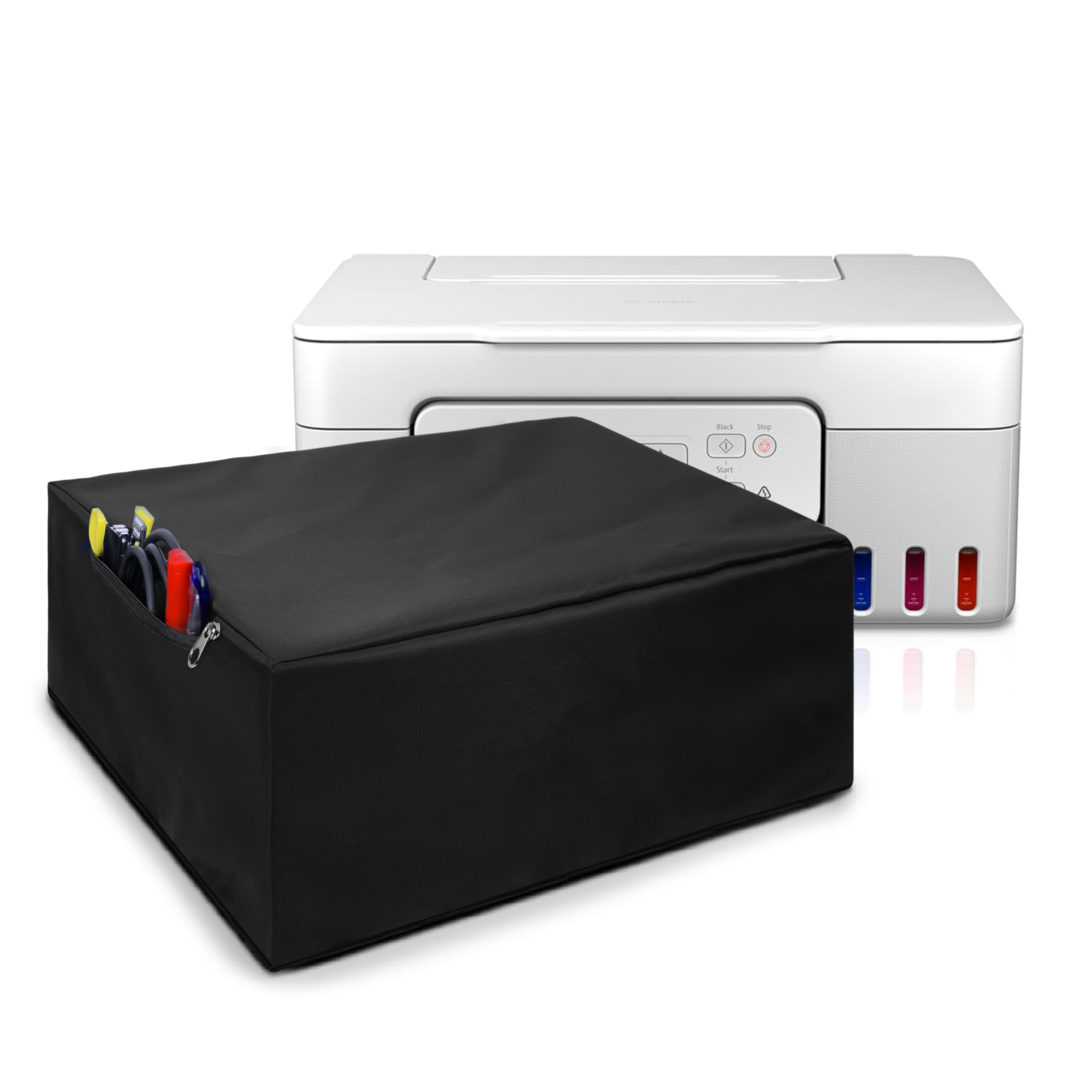 Alifiya Dust Proof Washable Printer Cover for Canon Pixma G3780 All-in-one Inktank Printer - Black-image-45