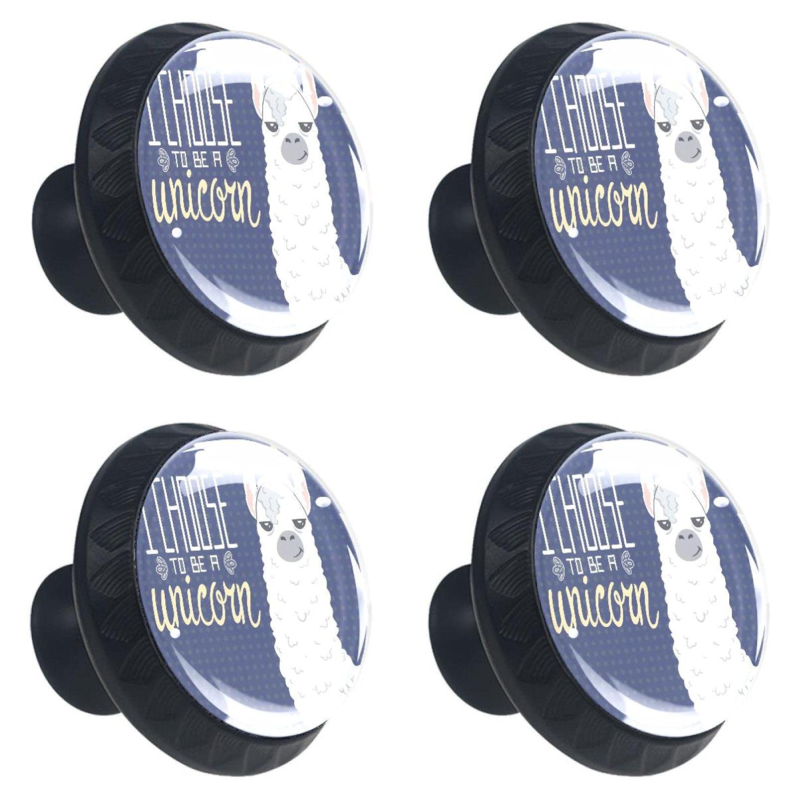 Boutons de tiroir licorne de 30 mm en verre poli au design soigné