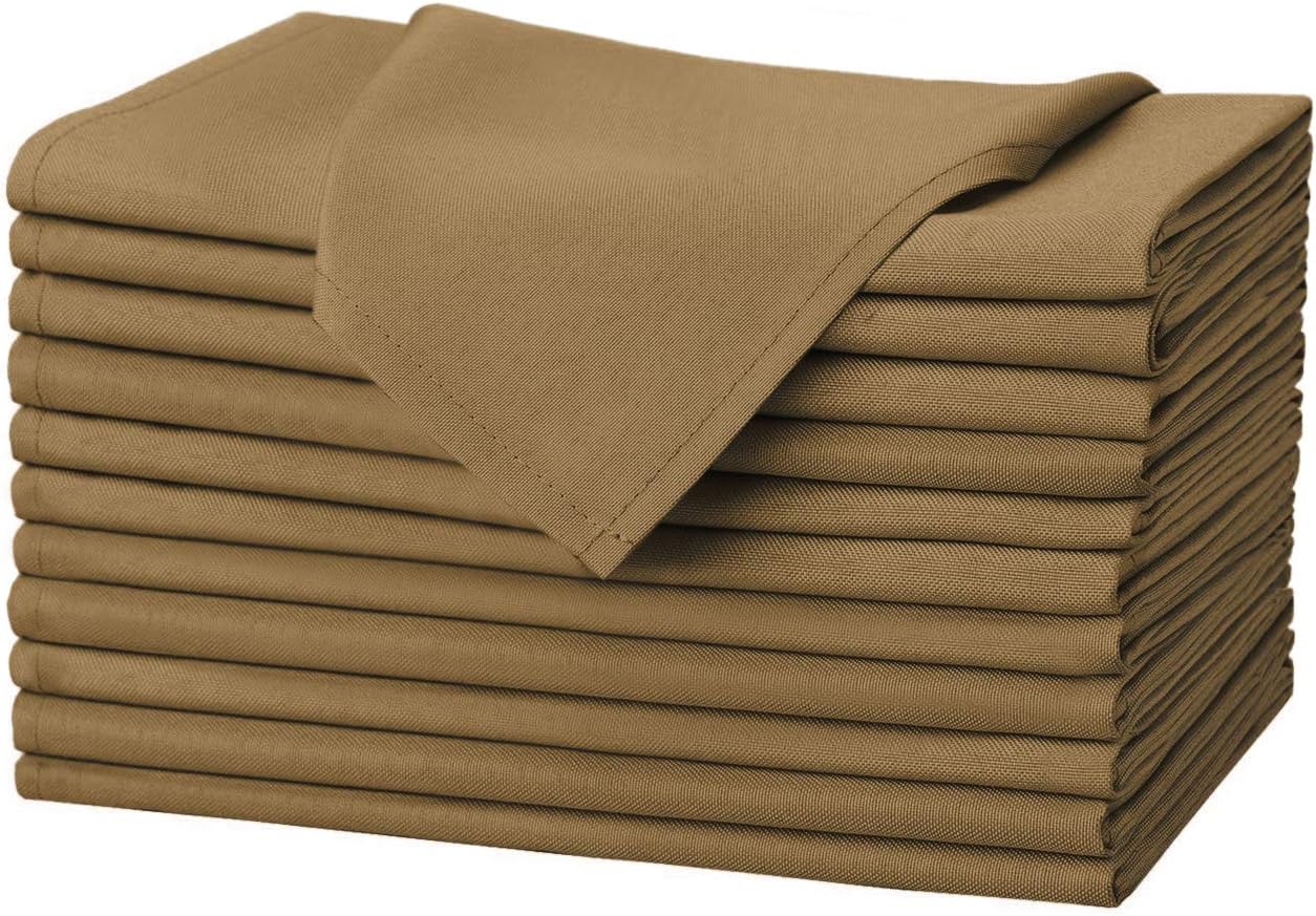 Cloth Dinner Napkins - 12 Pack Luxuriously Soft & Hotel Quality Cotton Napkin, Brilliant Fabric Napkins (18” X 18”) Perfect for Events, Hotel & Home Use (Chocolate)