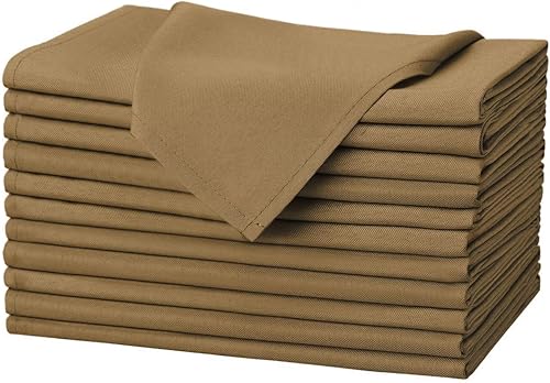 Paquete de 12 servilletas de tela de algodón de calidad hotelera de lujo, servilletas de tela brillante y suave (18 x 18 pulgadas), perfectas para
