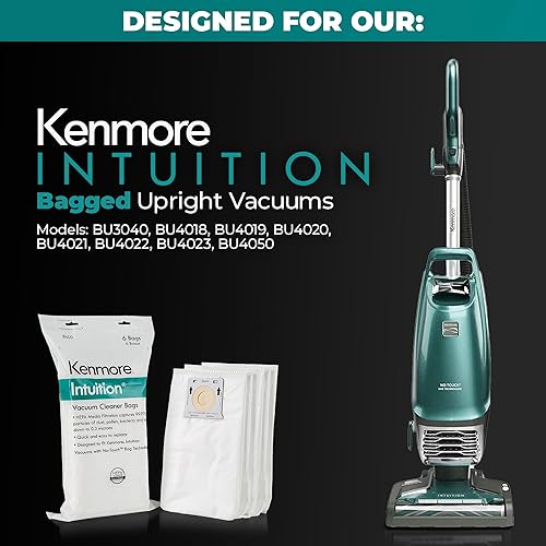 Miniatura 2 de Kenmore IB600 HEPA Reemplazo Intuition - Bolsas verticales para aspiradora BU4022, BU4020, BU4018, BU4050, BU3040, color blanco