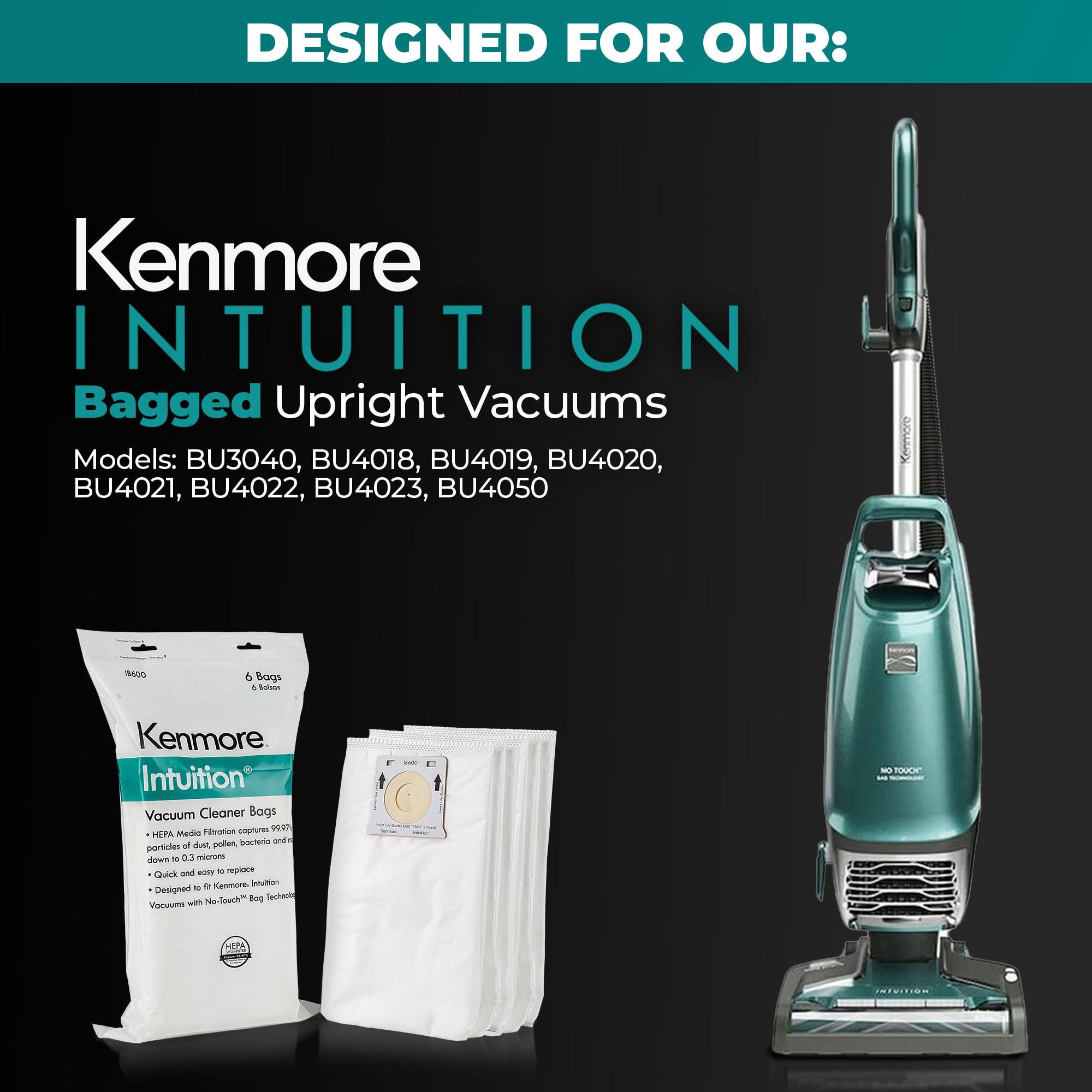 Kenmore IB600 HEPA Vacuum Bags - Intuition Replacement -2