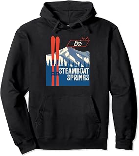 Steamboat Springs Ski Gear - Mountain Skiing Pullover Hoodie
