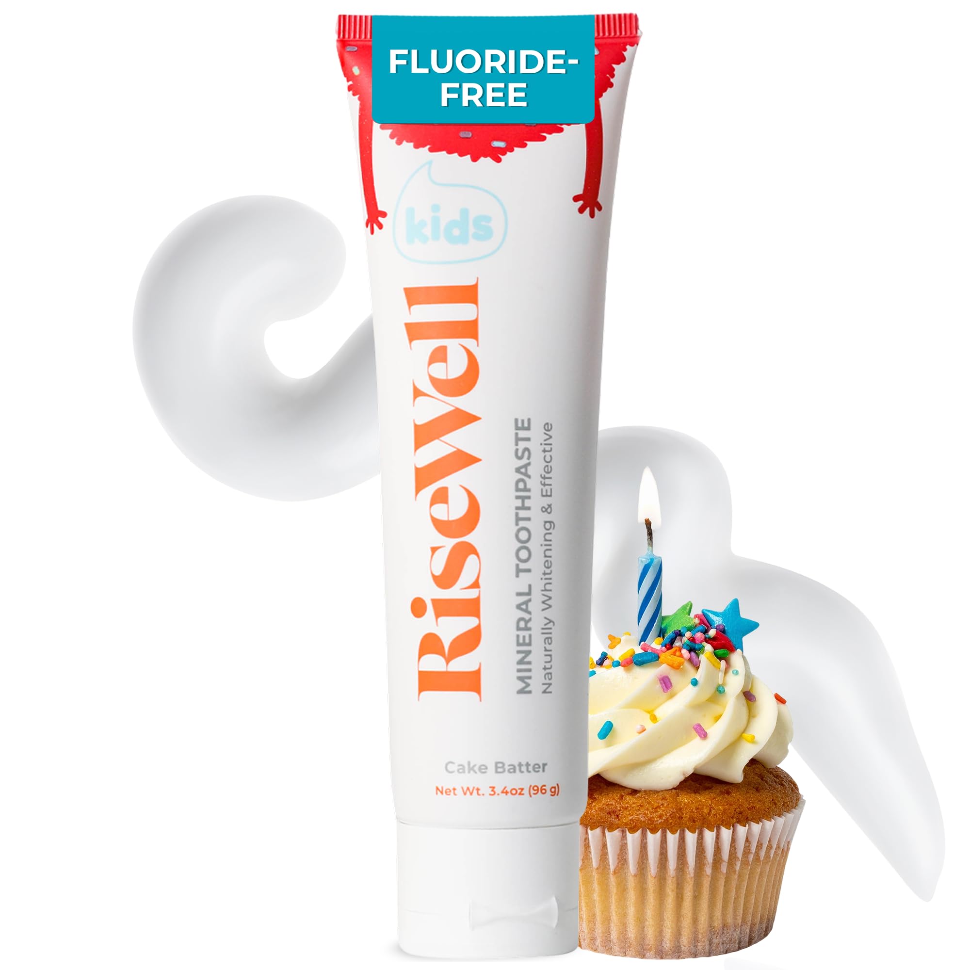 RiseWell Kids Hydroxyapatite Toothpaste Fluoride Free - Cake Batter, 3.4oz