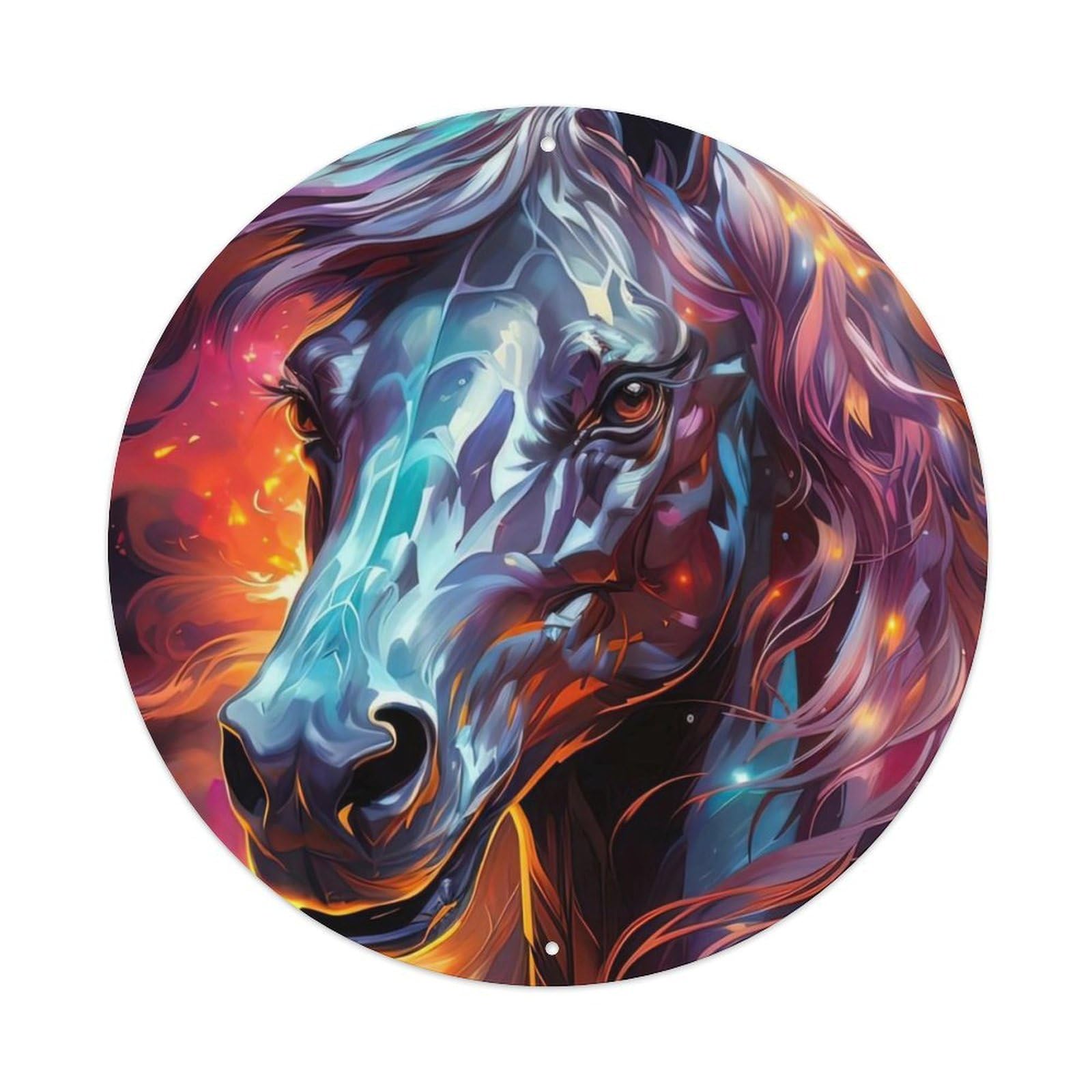Animal Strange Horses Artwork Metal Tin Sign