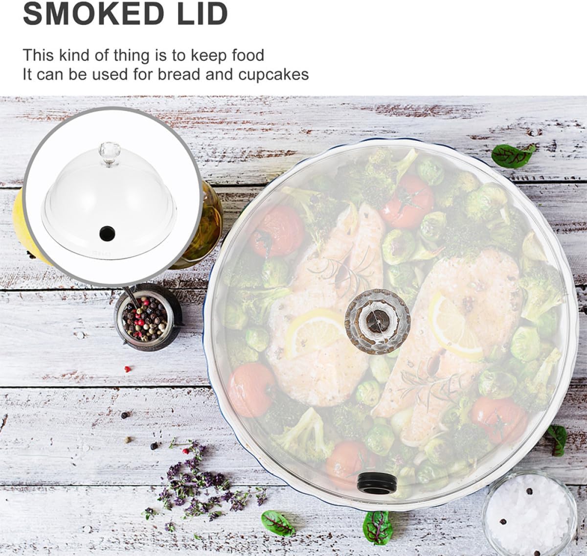 Ciieeo 2pcs Smoky Food Covers Protective Screen Snack and Cake Dome Set Large Medium Sizes Food Protector for Home Kitchen Dining Serving