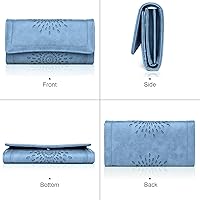 Vista 53 de Aphison - Cartera larga de cuero suave RFID para mujer, con caja de regalo