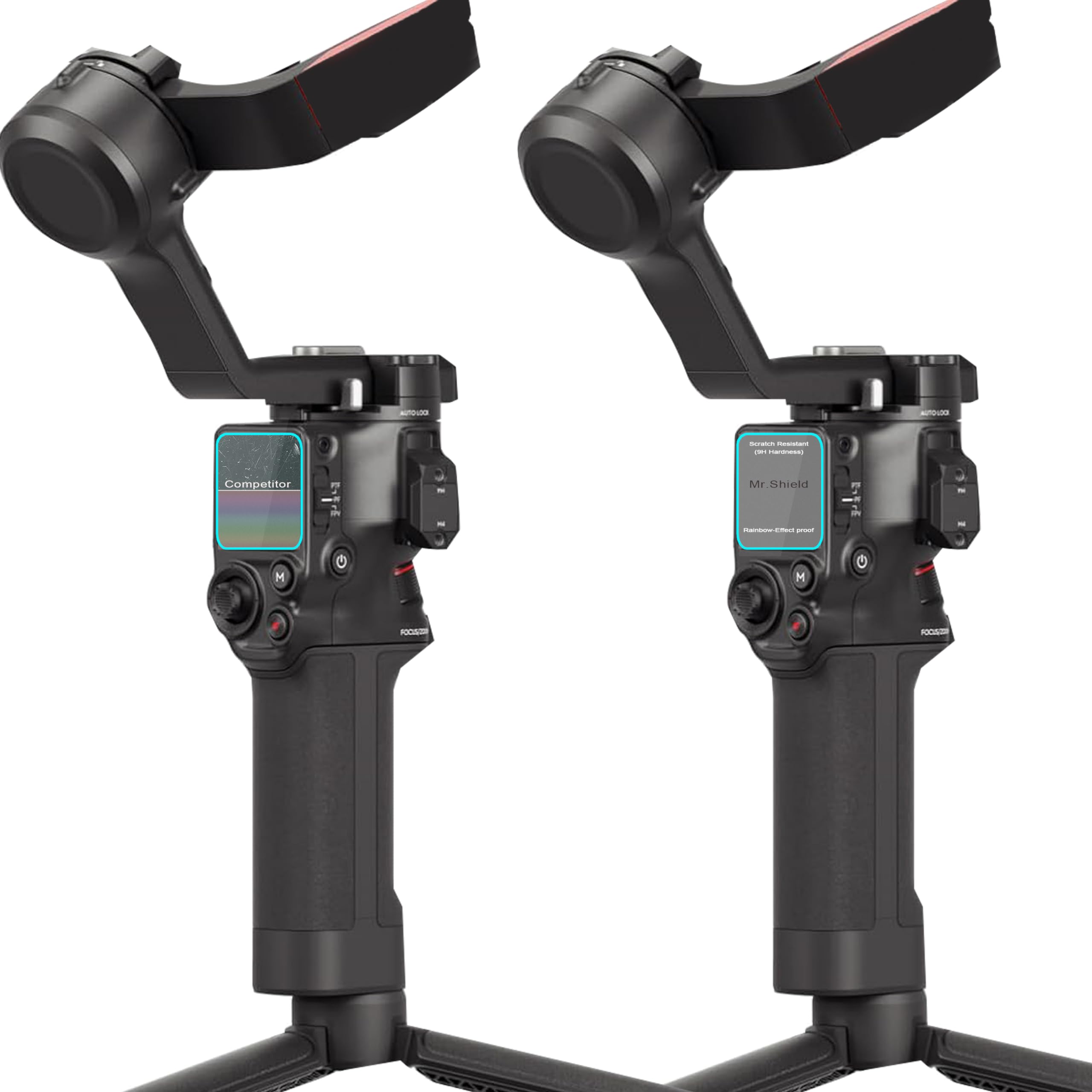 Mr.Shield Pellicola Protettiva per DJI RS 4 / DJI RS 4 Pro/DJI RS 4 Combo Vetro Temperato [9H Durezza] [3 Pezzi] Protezione Schermo Senza Bolle