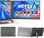 KEFEYA Laptop Screen Extender - 15.6" Laptop Monitor Extender, FHD 1080P Portable Triple Monitor for Laptops 13-17.3", 2 Cable Connection Plug & Play for Windows/Mac/Dex/Chrome/Surface