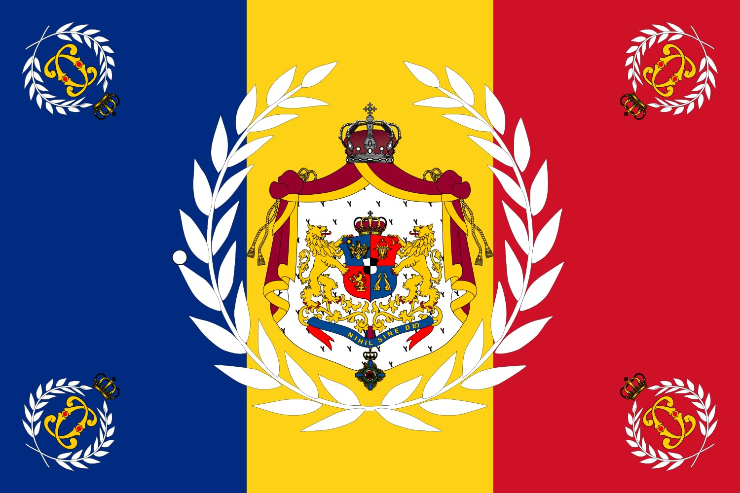 Romanian Army Flag XL drapeau armée roumaine 1881 collection militaire historique