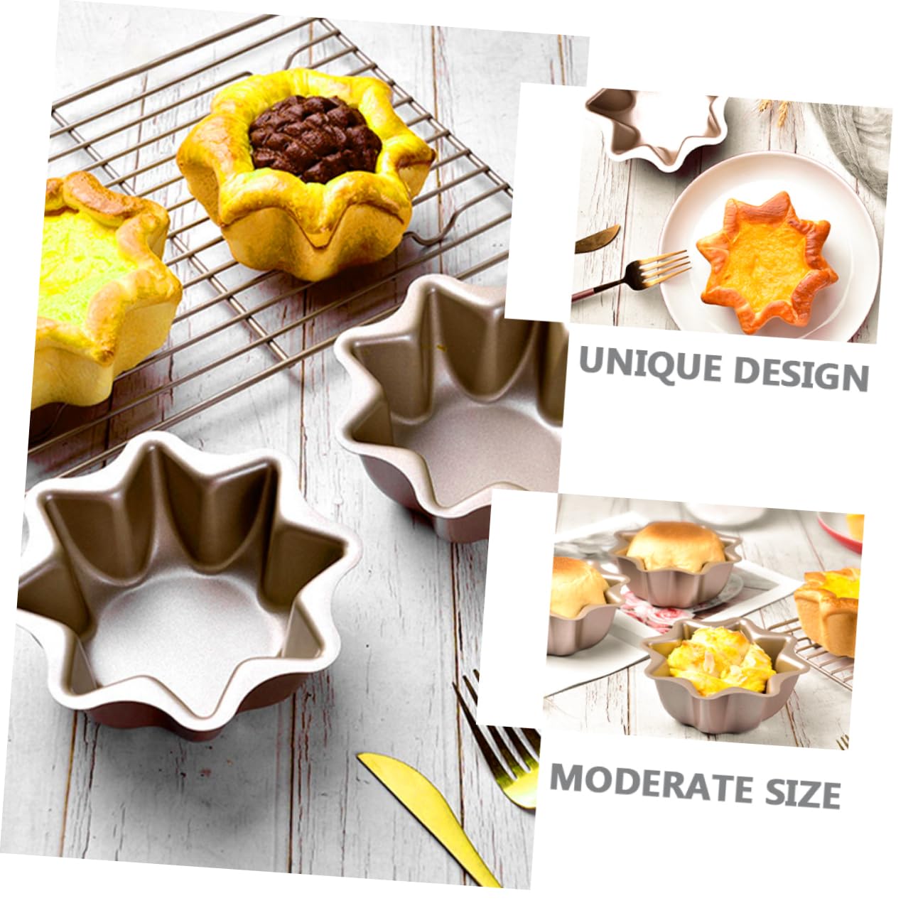 LALADEFIEE Egg Tart Mold Carbon Steel Non Stick Baking Pan for Muffins Multi Function Cupcake Mould Household Kitchen Tool for Desserts for Pies Cheesecakes and More