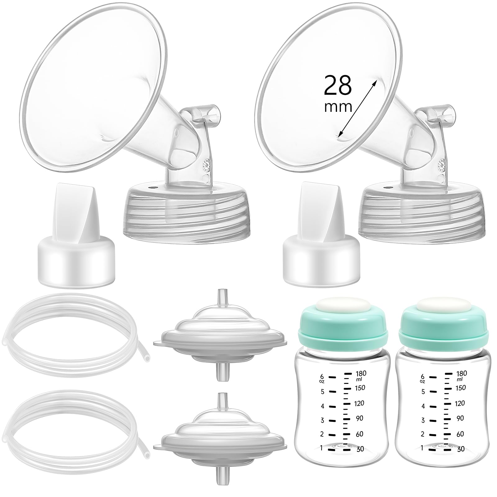 Momstouch Pump Parts Compatible with Spectra S1/S2/9 Plus, Not Original Accessories, Full Set Replacements Include 28mm Flange, Duckbill Valve,