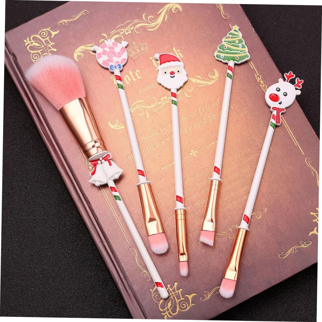 ABOOFAN 18 Stk Weihnachtsbürsten Weihnachtliches Rouge Concealer Pinsel Bürste Für Weihnachtsgrundierung Erröten Mineralische Bürste Lippe Reisen Weiß Werkzeug Weihnachten