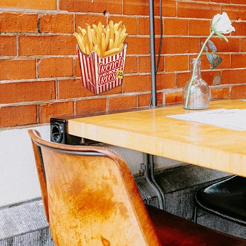 Miniatura 6 de SUPERDANT Letreros de metal con diseño de papas fritas y papas fritas vintage, letrero de metal retro, letrero de arte vintage para restaurantes,