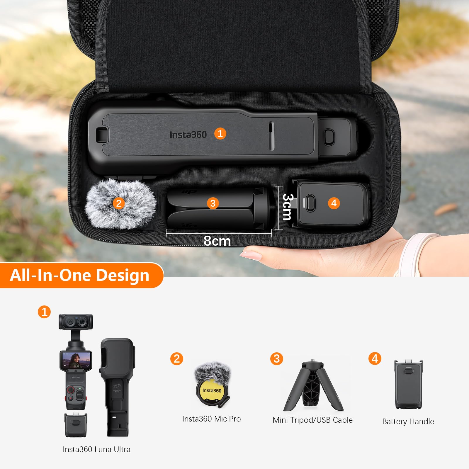 AMAZEAR Etui na telefon Luna Ultra do Insta360 Luna Ultra Case