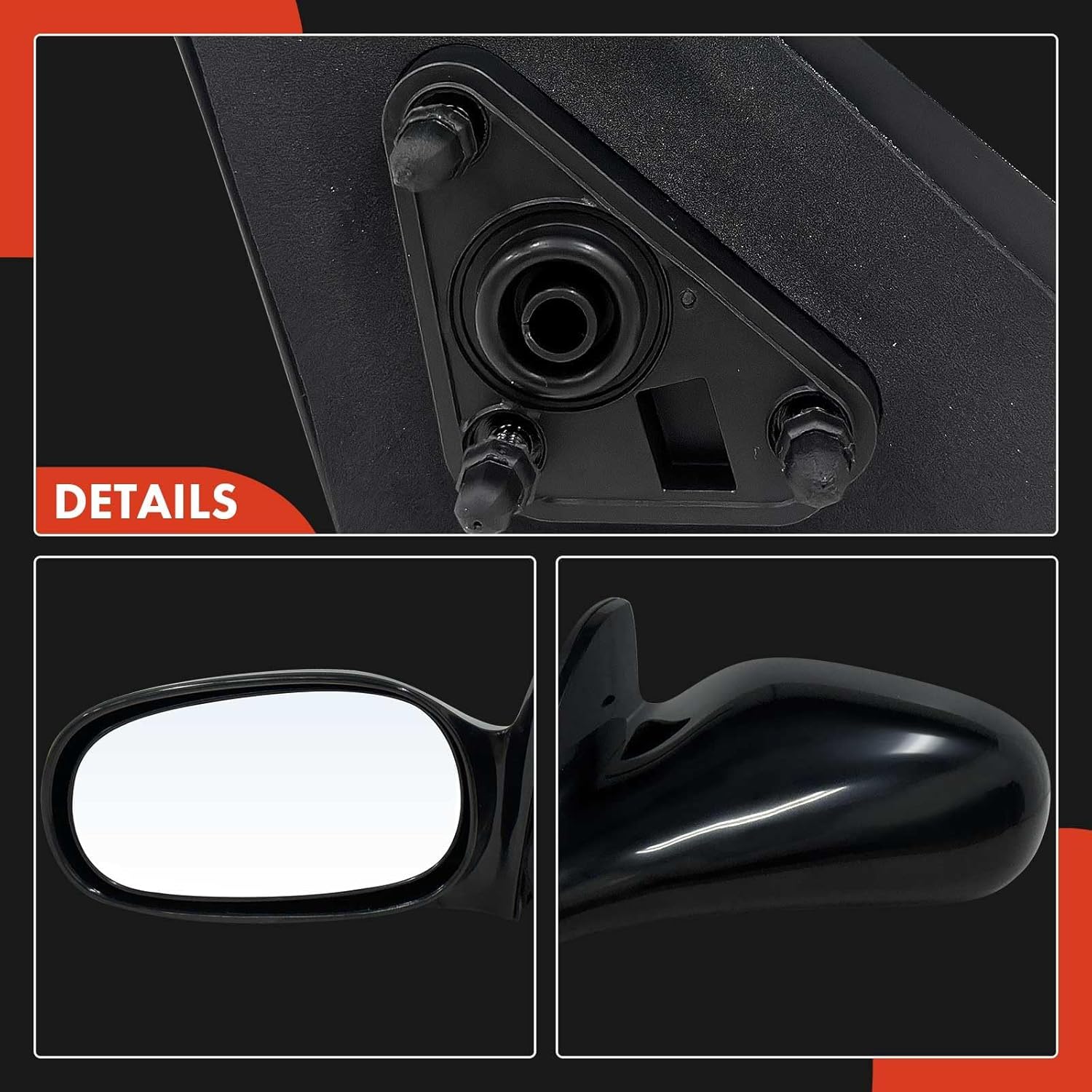 A-Premium Driver Side Manual Door Mirror - Compatible with Toyota Corolla 1998 1999 2000 2001 2002 - Non-Heated, Non-Folding, Black Outside Rear View Mirror - Replace# 8794002090