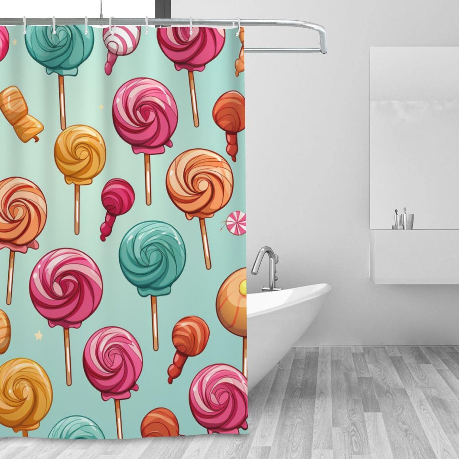 Rideau de douche d'hiver au style minimaliste pour une ambiance douce et ludique