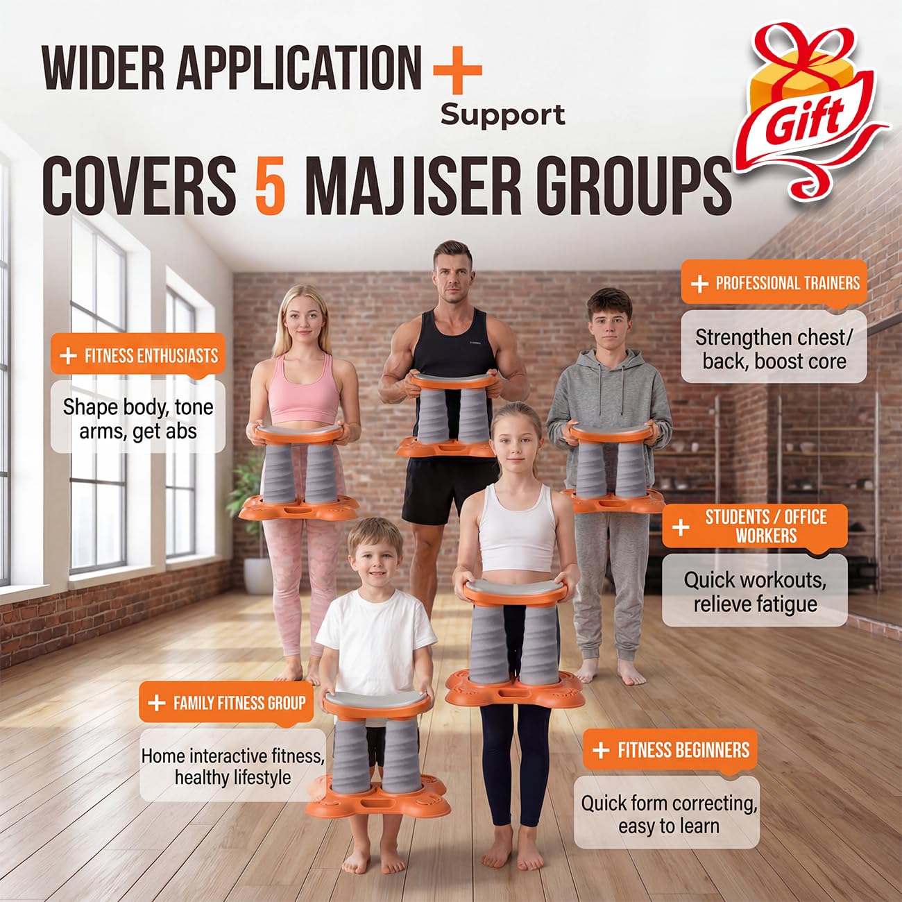 Push Up Assist A Doppia Molla per Allenamento A Casa, Push-Up Helper Orange,Double Spring