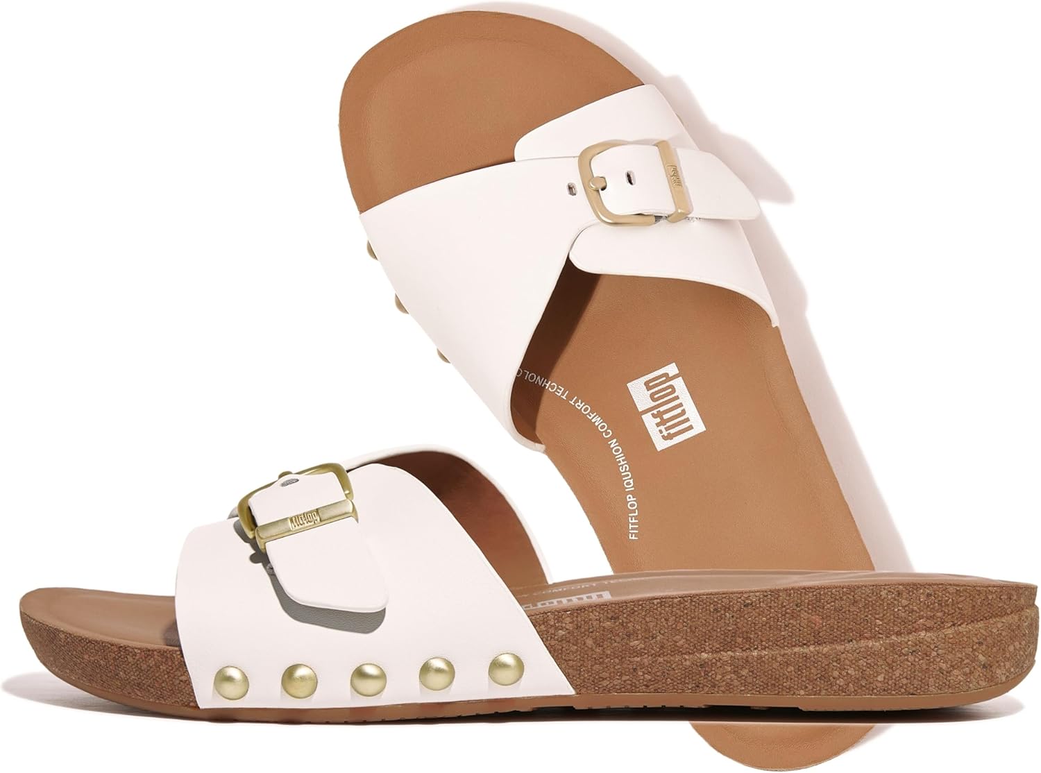 FitFlop Women's Iqushion Adjustable Buckle Leather Slides Wedge Sandal,  Black, 3 UK: Amazon.co.uk: Fashion