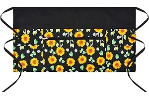 Sunflower-Adorned Waist Aprons for Waiters and Waitresses