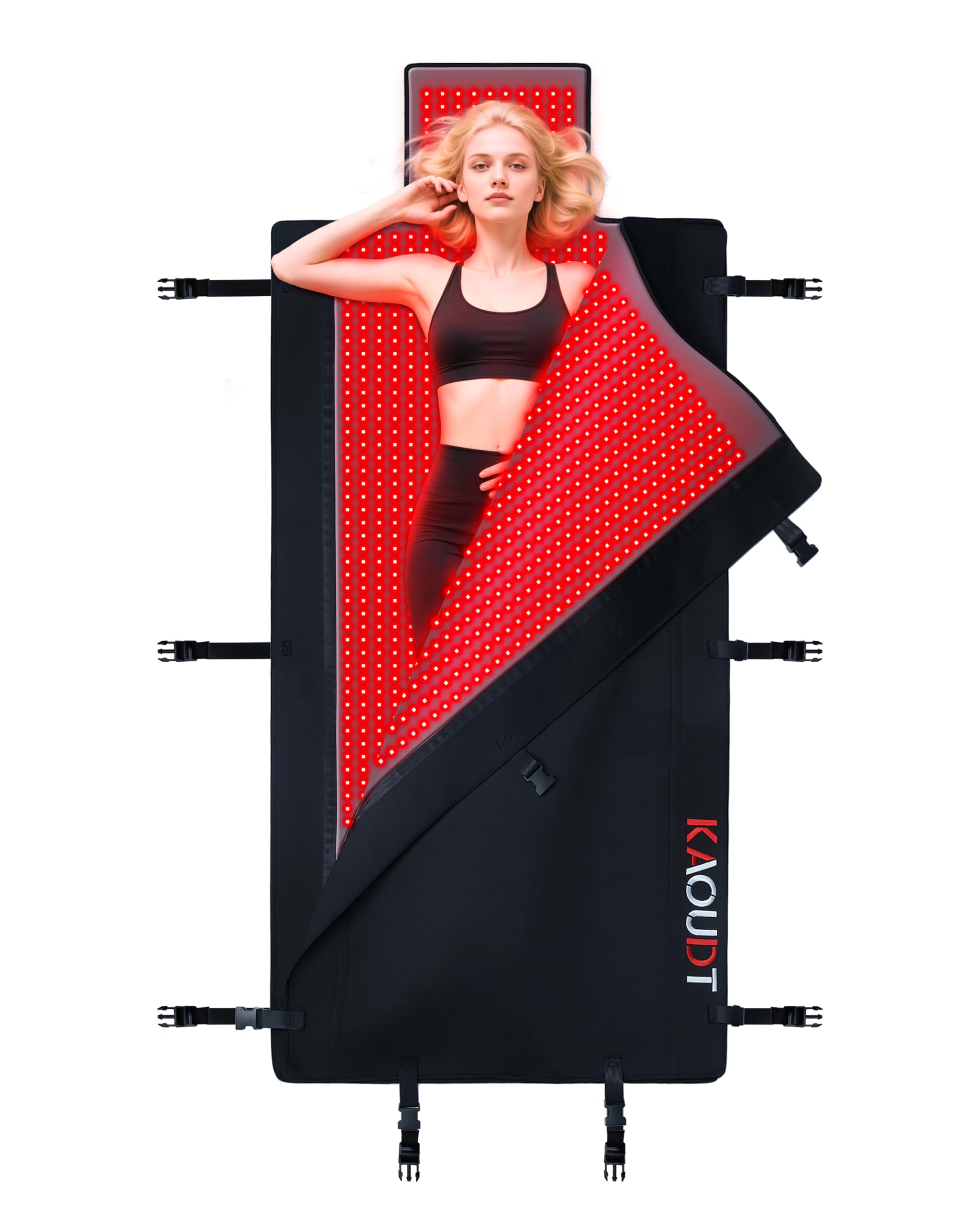 Kaoudt 2025 Medical-Grade TPU Red Light Therapy Mat for Full Body Pain Relief, 73"x33" Dual Wavelength Infrared Red Light Blanket with 2570 LEDs for Home Use