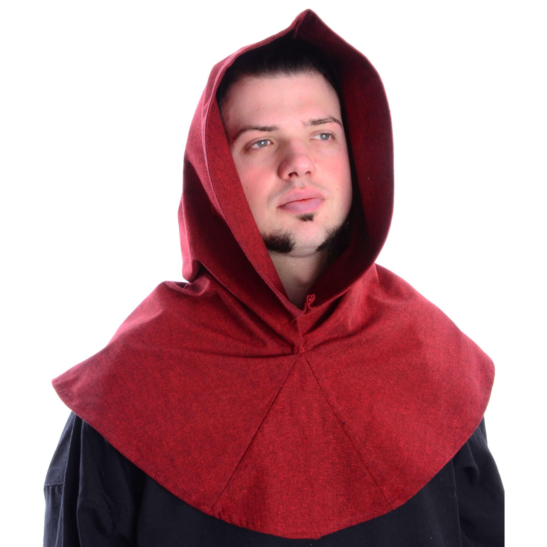 HEMAD Hood - Medieval-LARP Cotton Head Wear - Dark red