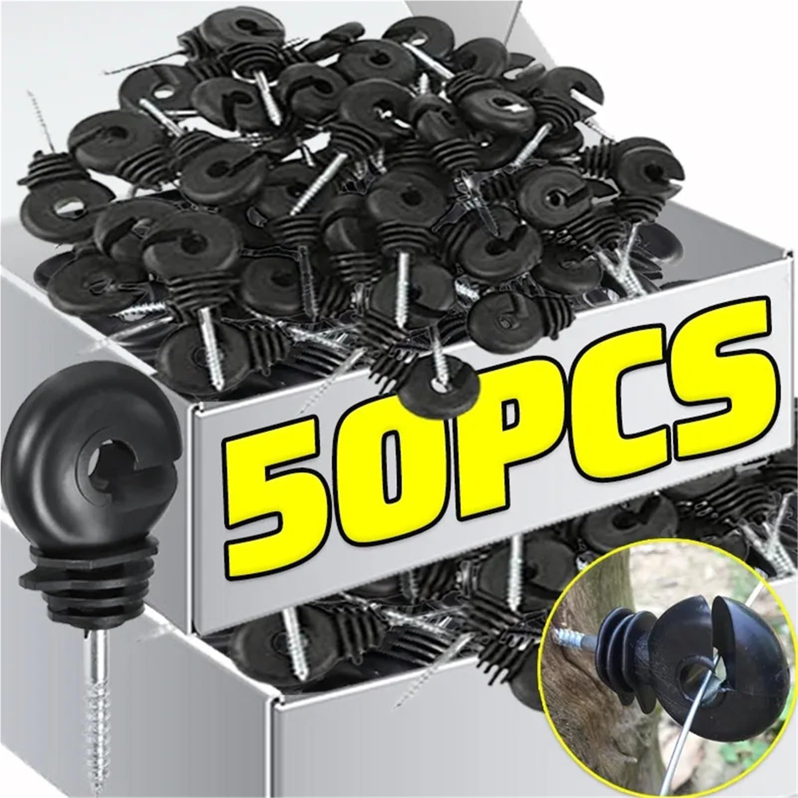 Isolatori Per Recinto Elettrico Isolante for traliccio for recinzione da giardino Anello for elettrica for sicura for l'agricoltura Sicurezza agricola(50PCS)