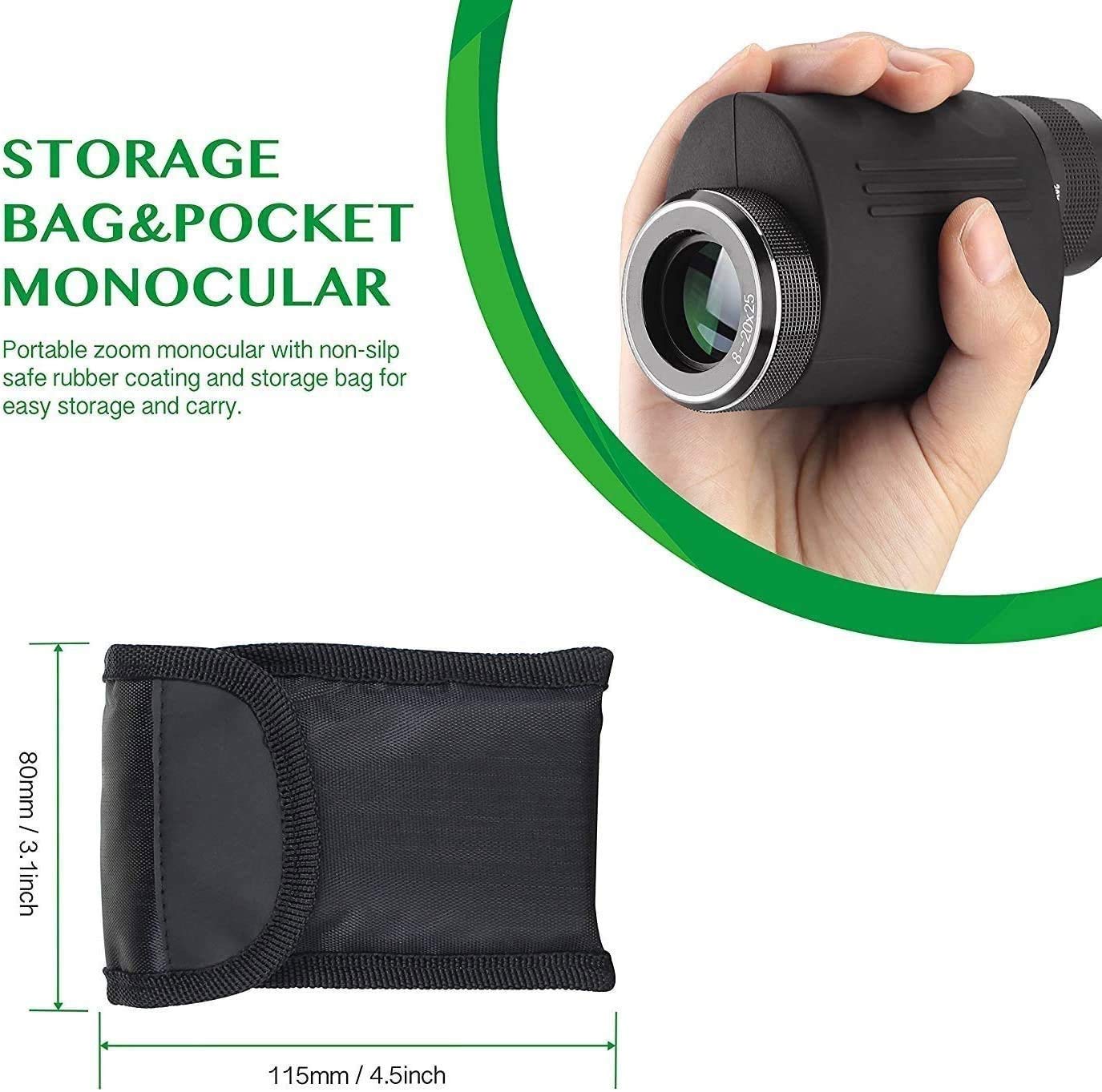 Nocs Provisions Tube Zoom Monoculaire 8 X 32, Grossissement 8X, Prisme Bak4, Large Champ De Vision Pour L'observation Des Oiseaux, La Randonnée Et L'observation De La Faune – Orange International