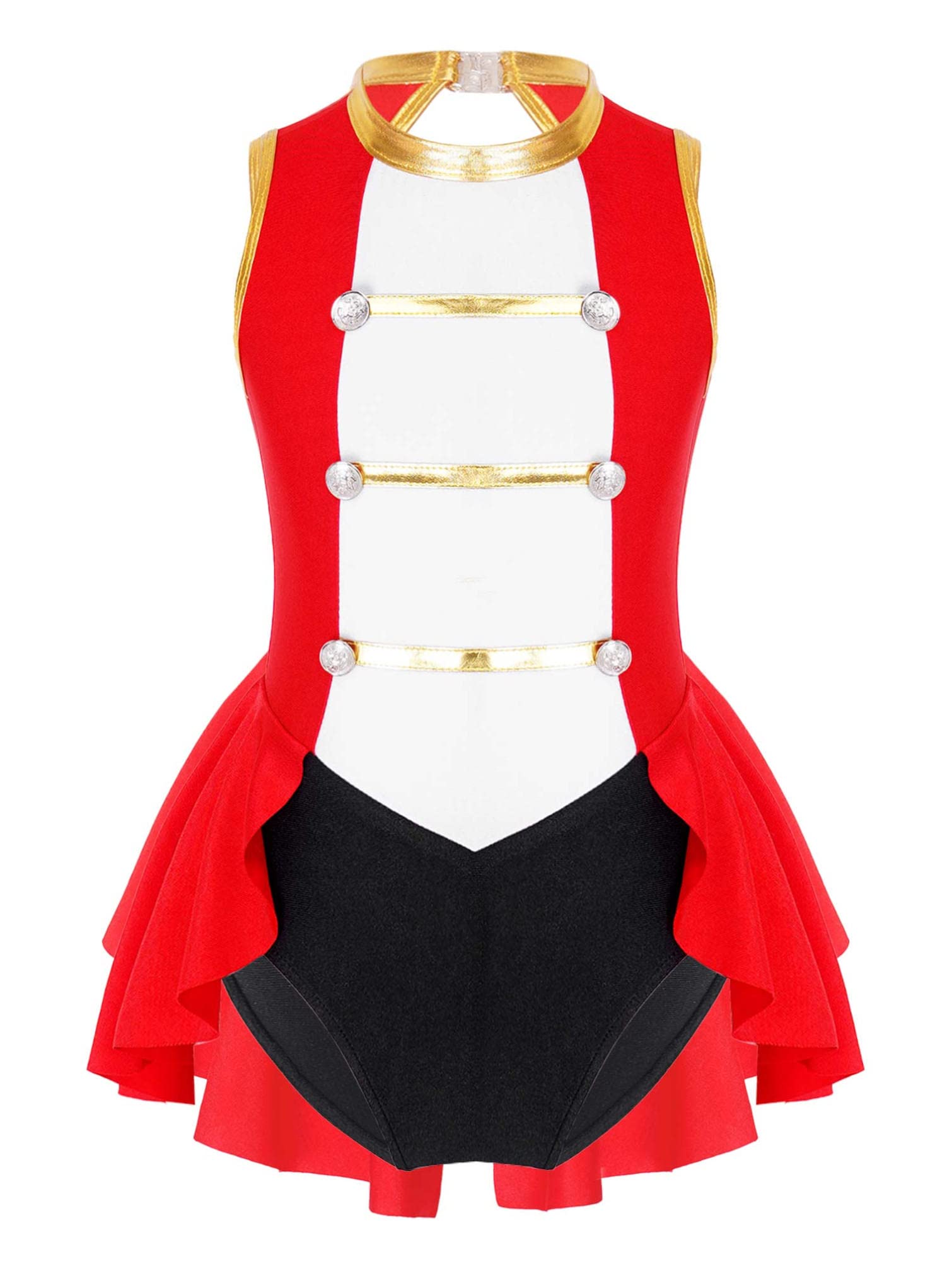 Kids Girls Ringmaster Circus Costume Halloween Party Dance Leotard Performance Dress Festival Dancewear