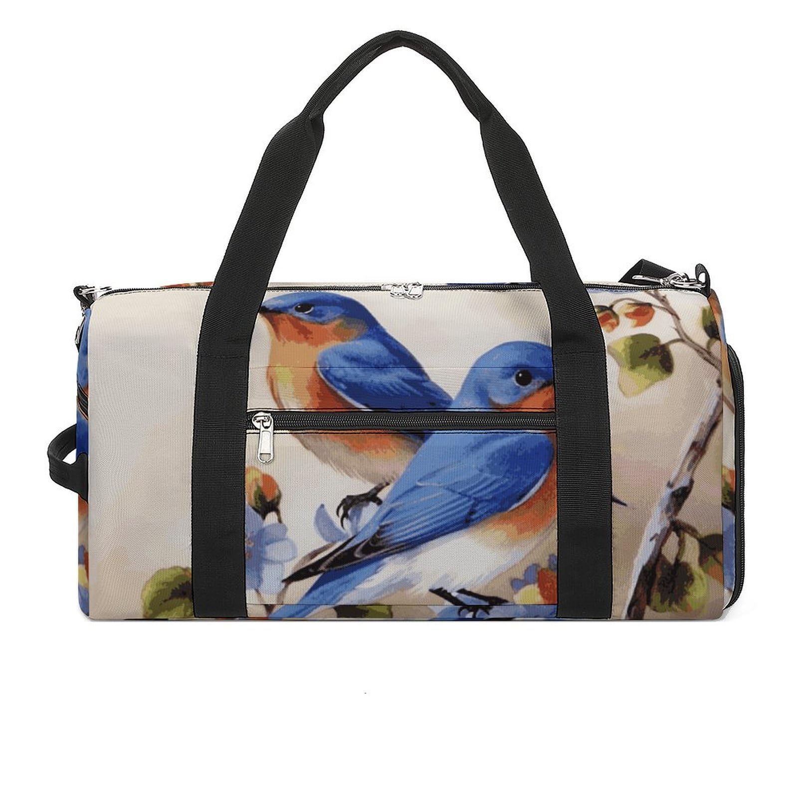 Petit sac de sport Happy Bluebirds Art Déco avec compartiment chaussures - 8