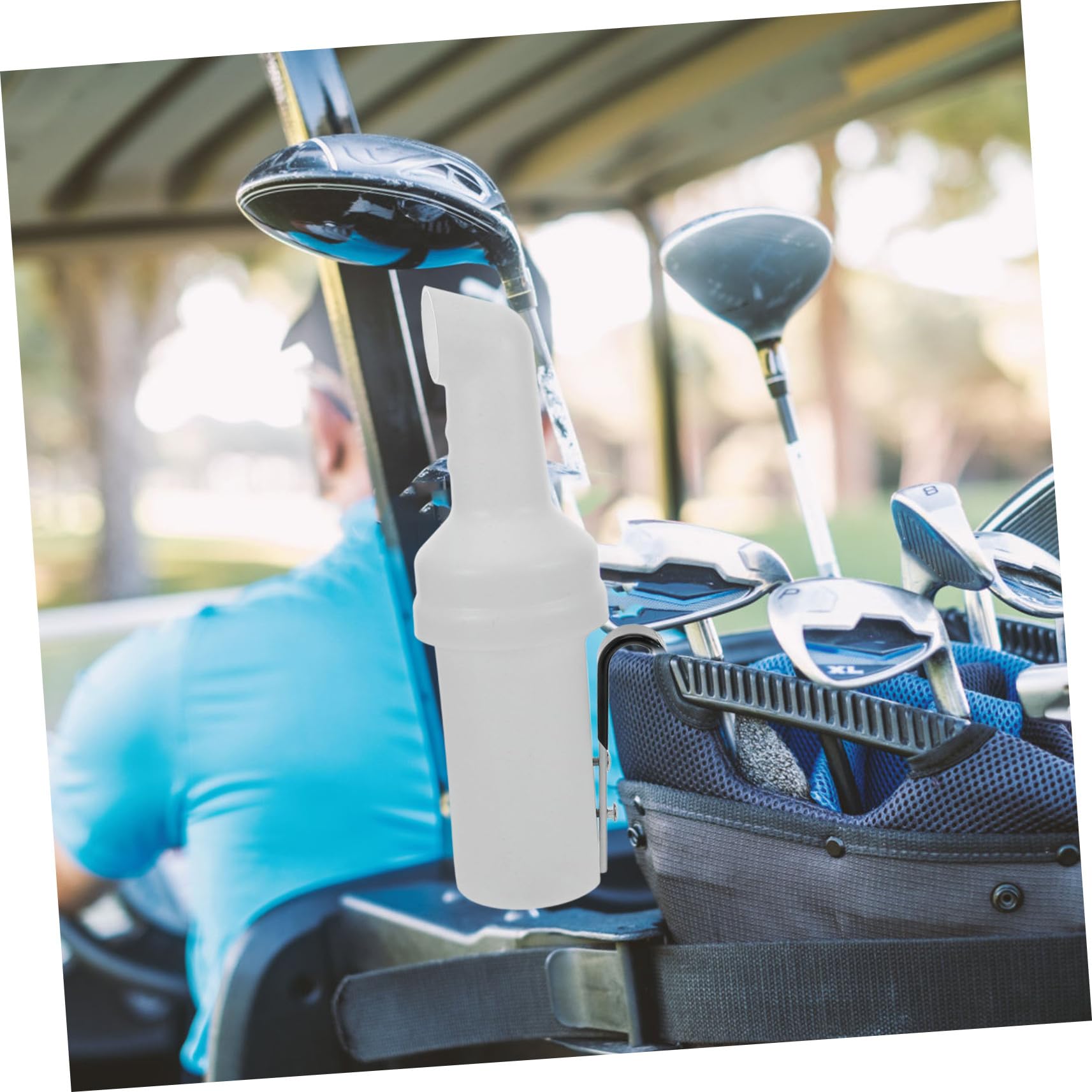 GALPADA Golfwagen Sandflasche mit Halterung aus Robustem Kunststoff Hängender Sandbehälter für Einfaches Auffüllen von Divots Praktisches Zubehör für Golf Cart kein Bohren Erforderlich