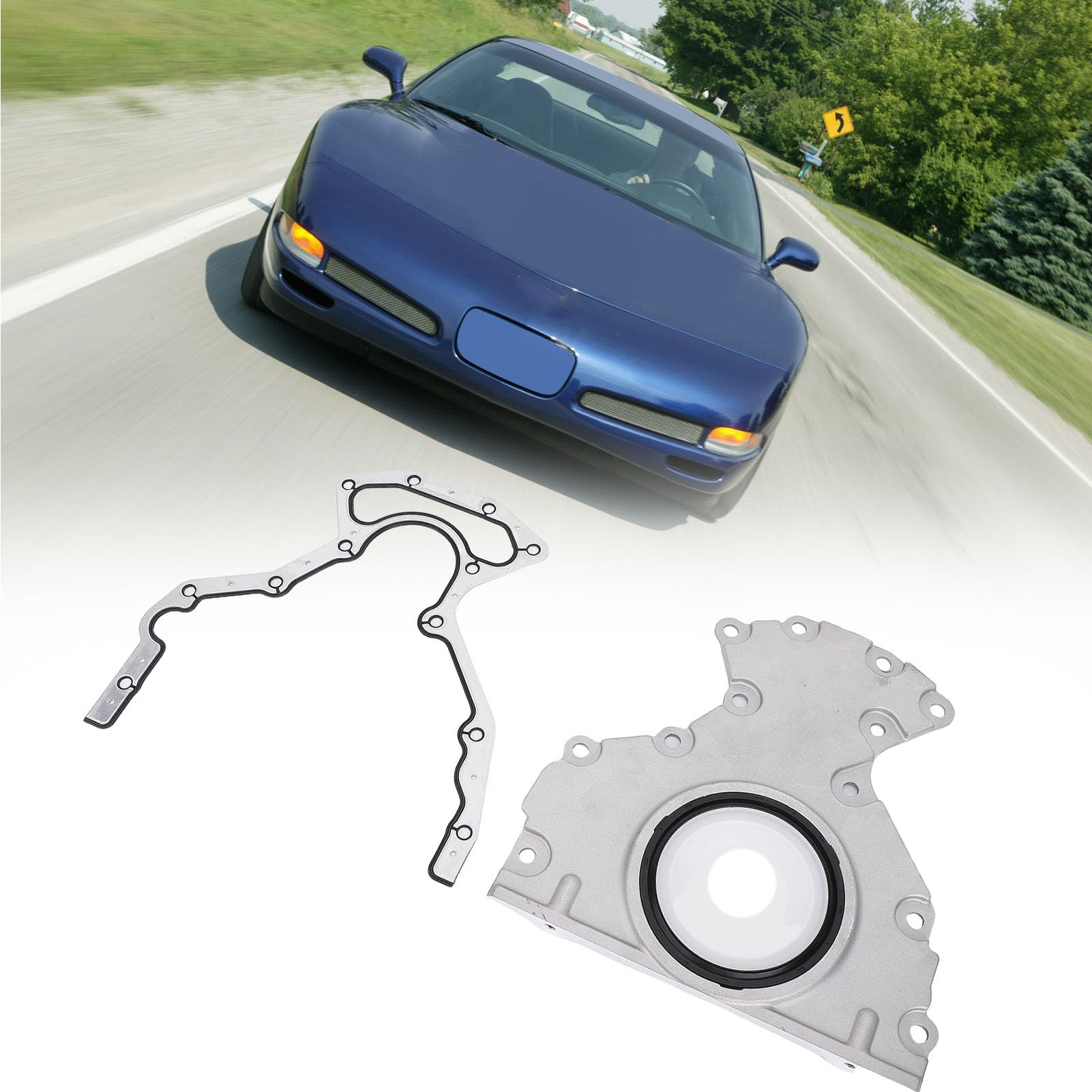 Kit di riparazione perdite olio motore Set di guarnizioni del coperchio della tenuta principale posteriore 14 pezzi 635 518 compatibile con V8 4.8L 5.3L 6.0L 6.2L