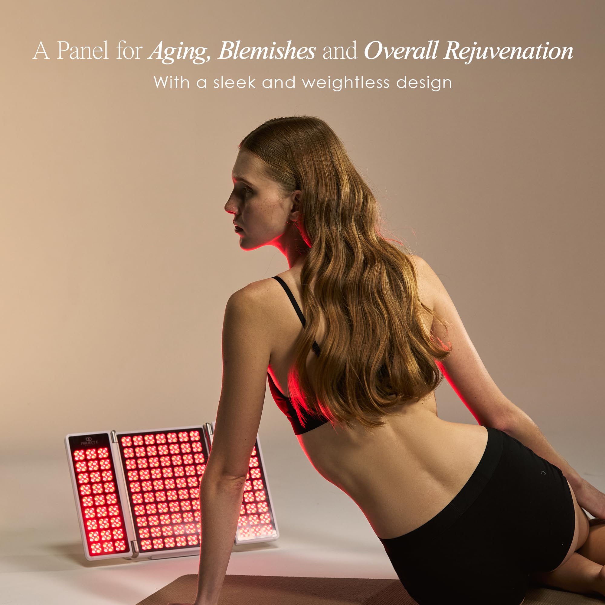 Project E Beauty Alora Panneau de luminothérapie à DEL Age Renewal | 1488 LED | 5 longueurs d'onde | Rouge, rouge foncé, infrarouge et lumière bleue