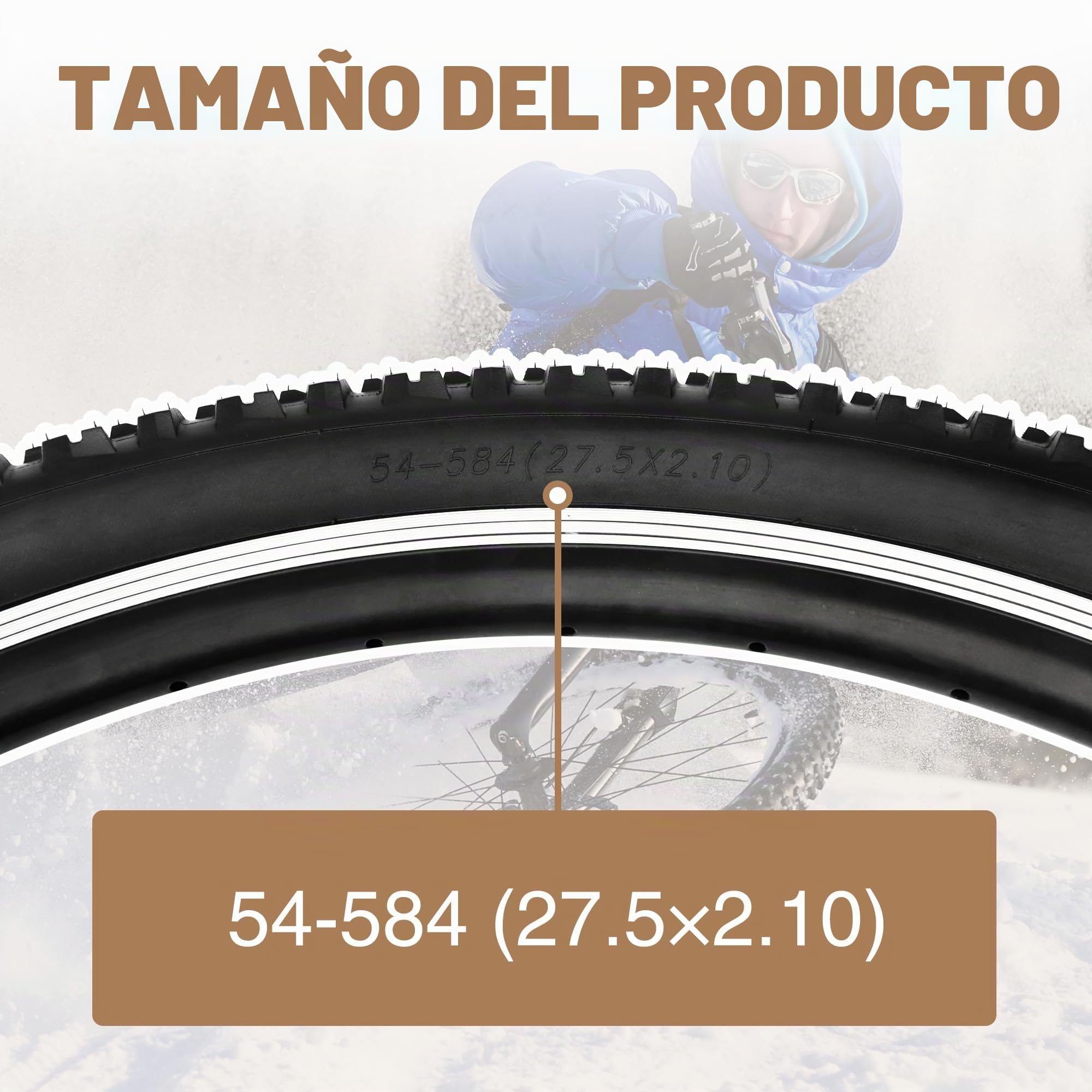 Pack de 26/27,5/29 x 2,1 pulgadas Neumáticos de bicicleta con tubo tubular para bicicleta de carretera, bicicleta de ciudad, palancas para neumáticos de bicicleta