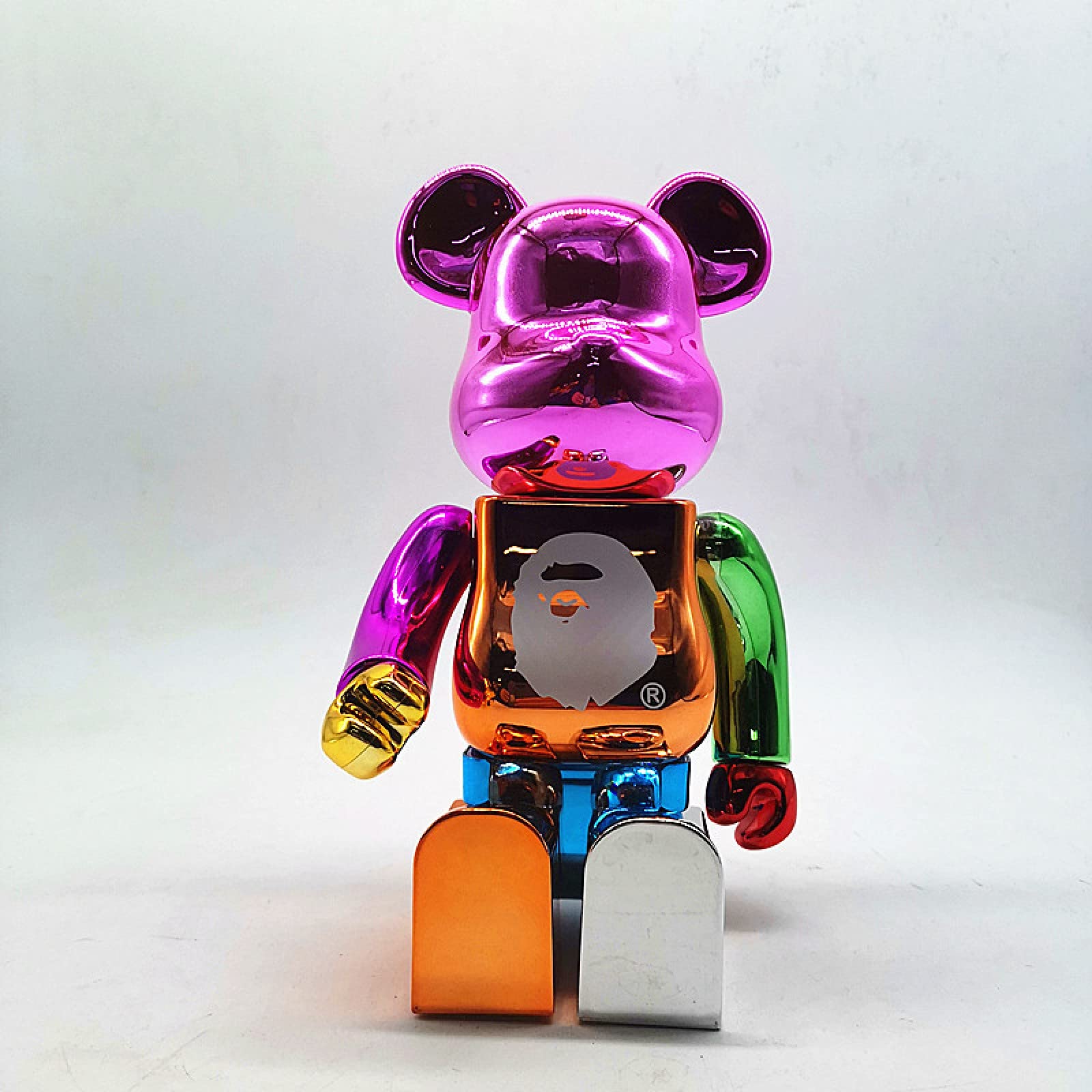 Fashion Bearbrick, 400% Bape ELETTROPLATING Over Overs BROCCHI di OVERSE, Scultura di Fashio GIOCHIO RACCHIBILI Made