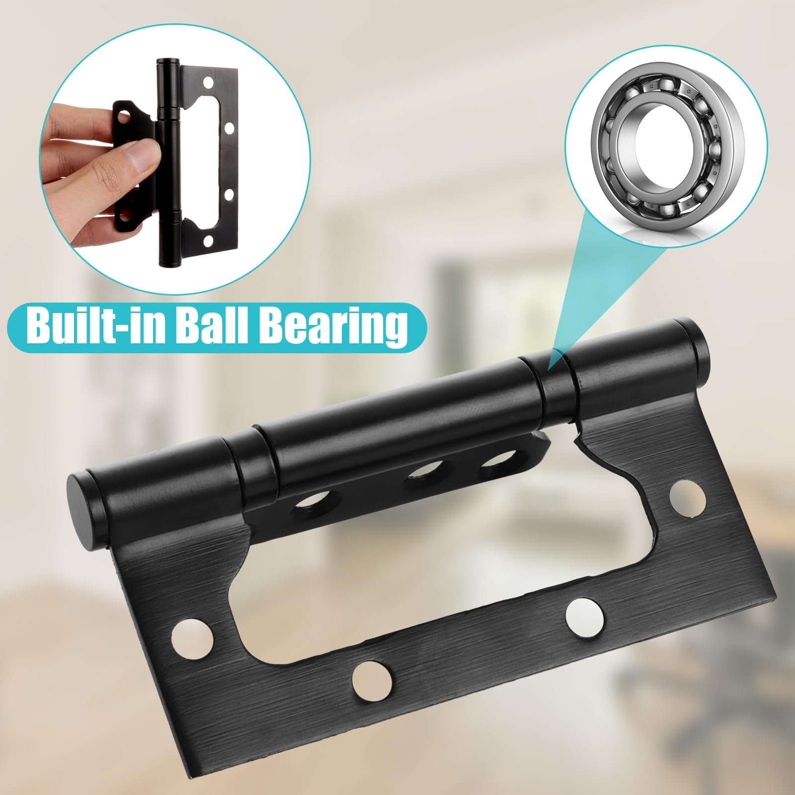 APACALI 12 Pack Flush Hinges 100mm, 4 Inch Flush Door Hinges - Image 4