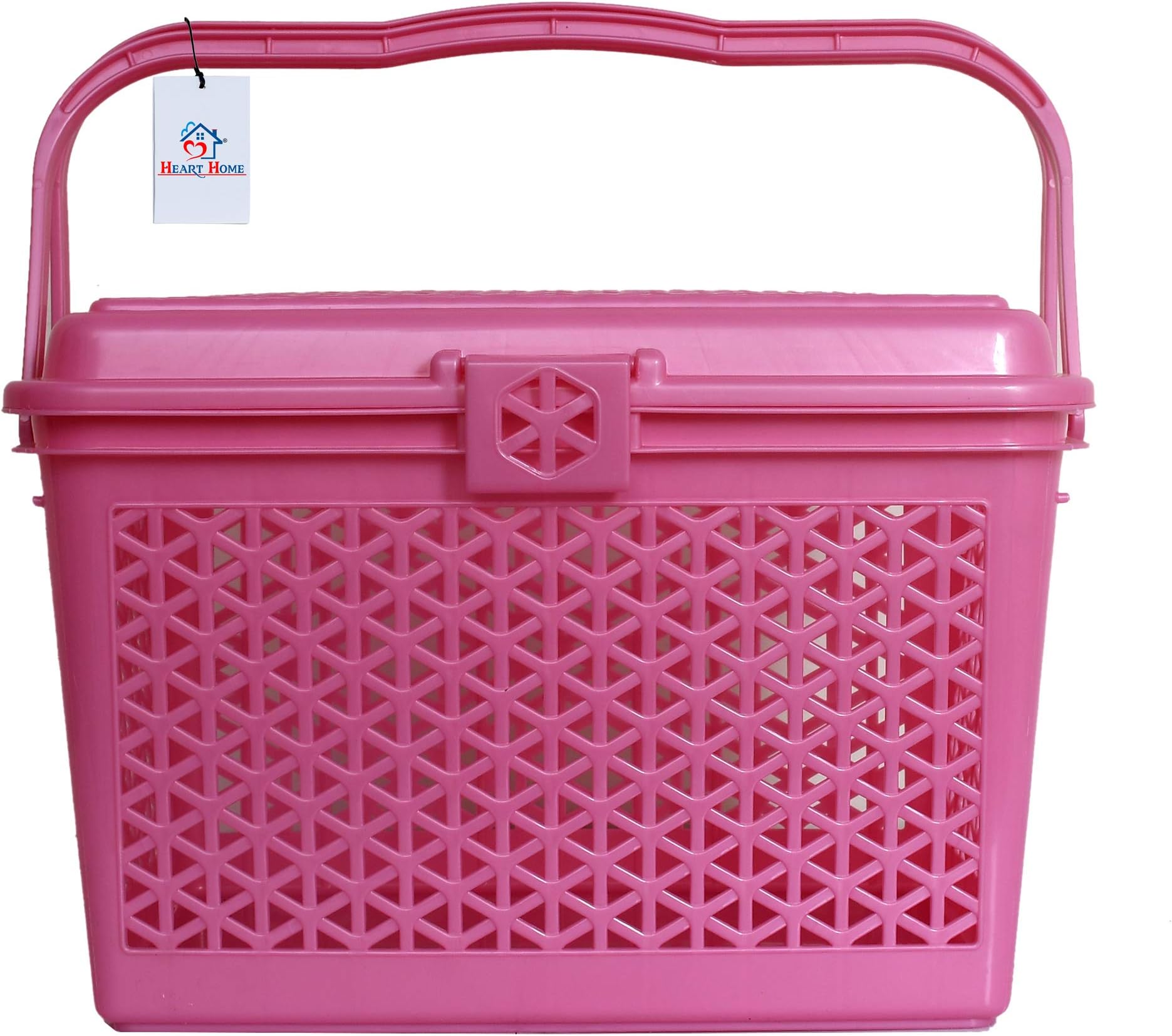 Nayasa Flower Picnic Basket | Plastic Basket With Lid | Multipurpose ...