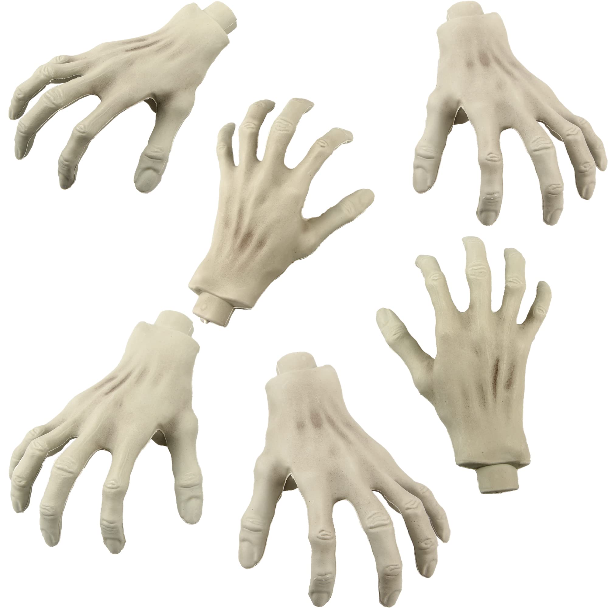 Buy Cagemoga 6 Pack Halloween Skeleton Hands Realistic Plastic Hands