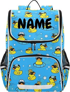 Personalized Cute Duck Backpack for School Bag Teen Kids Boys Girls