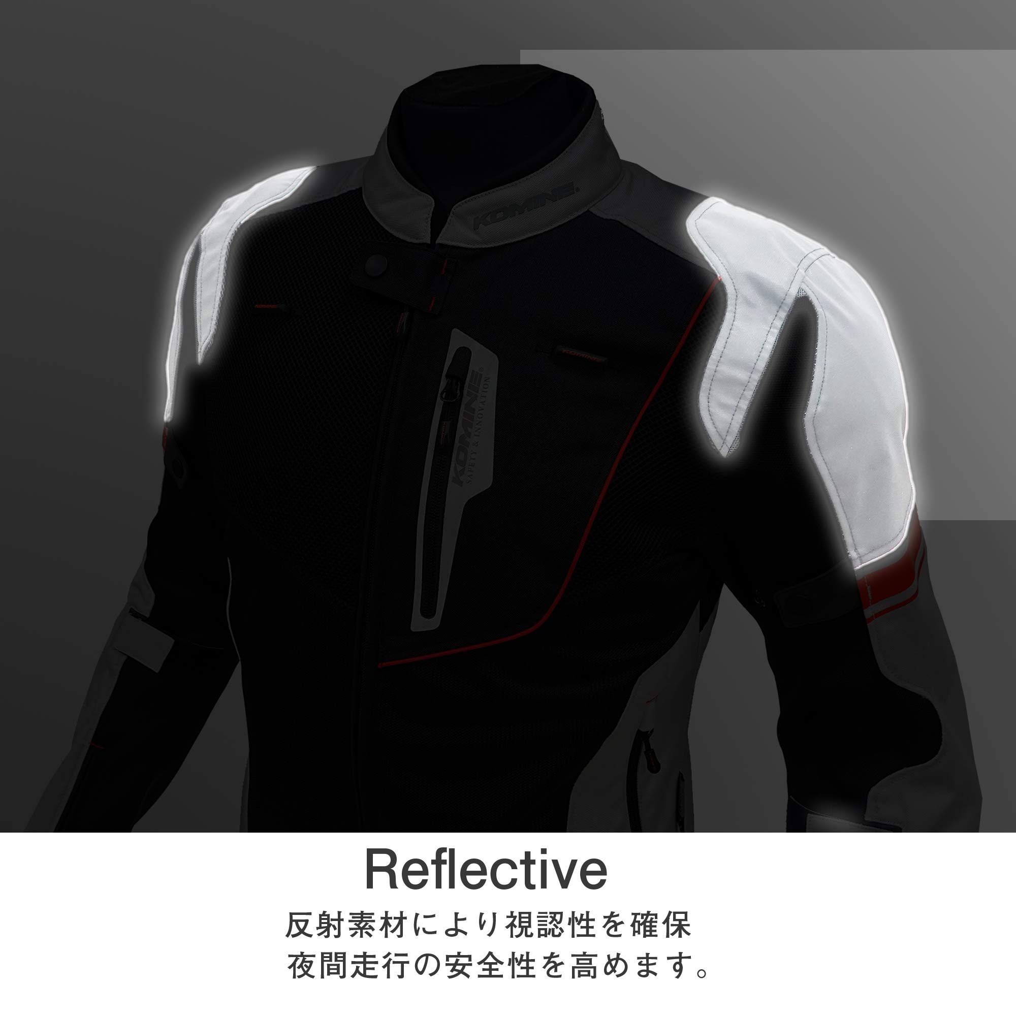 Amazon | [コミネ] バイク用 リフレクトメッシュジャケット ブラック M