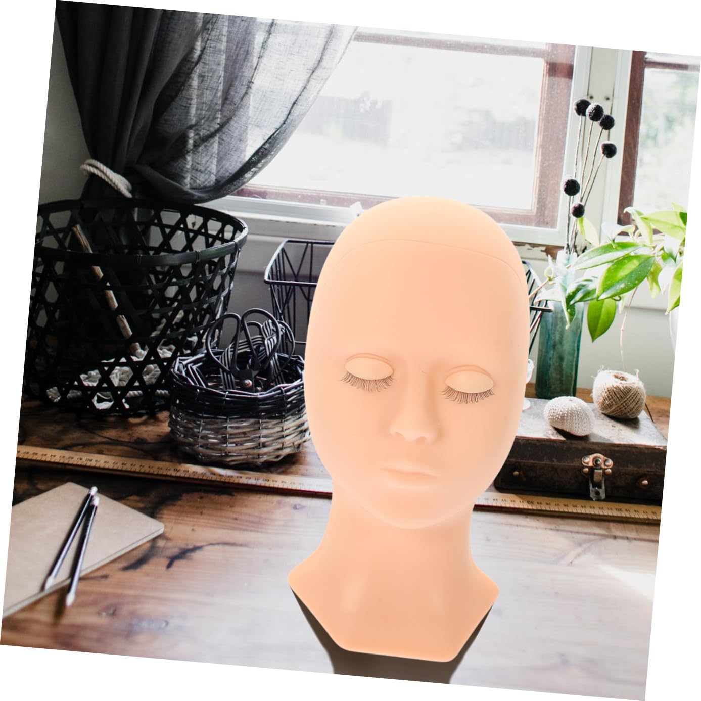 Mannequinkopf mit Abnehmbarem Augenlid Silikon für Make Up Übungen