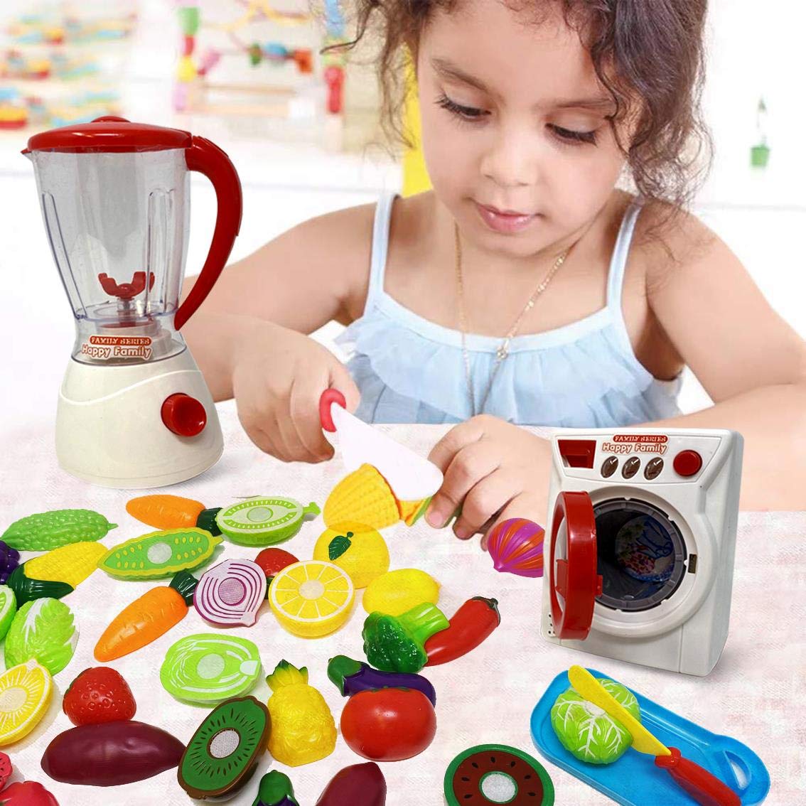Kids Pretend Play Kitchen Appliances Happy family coffee machine