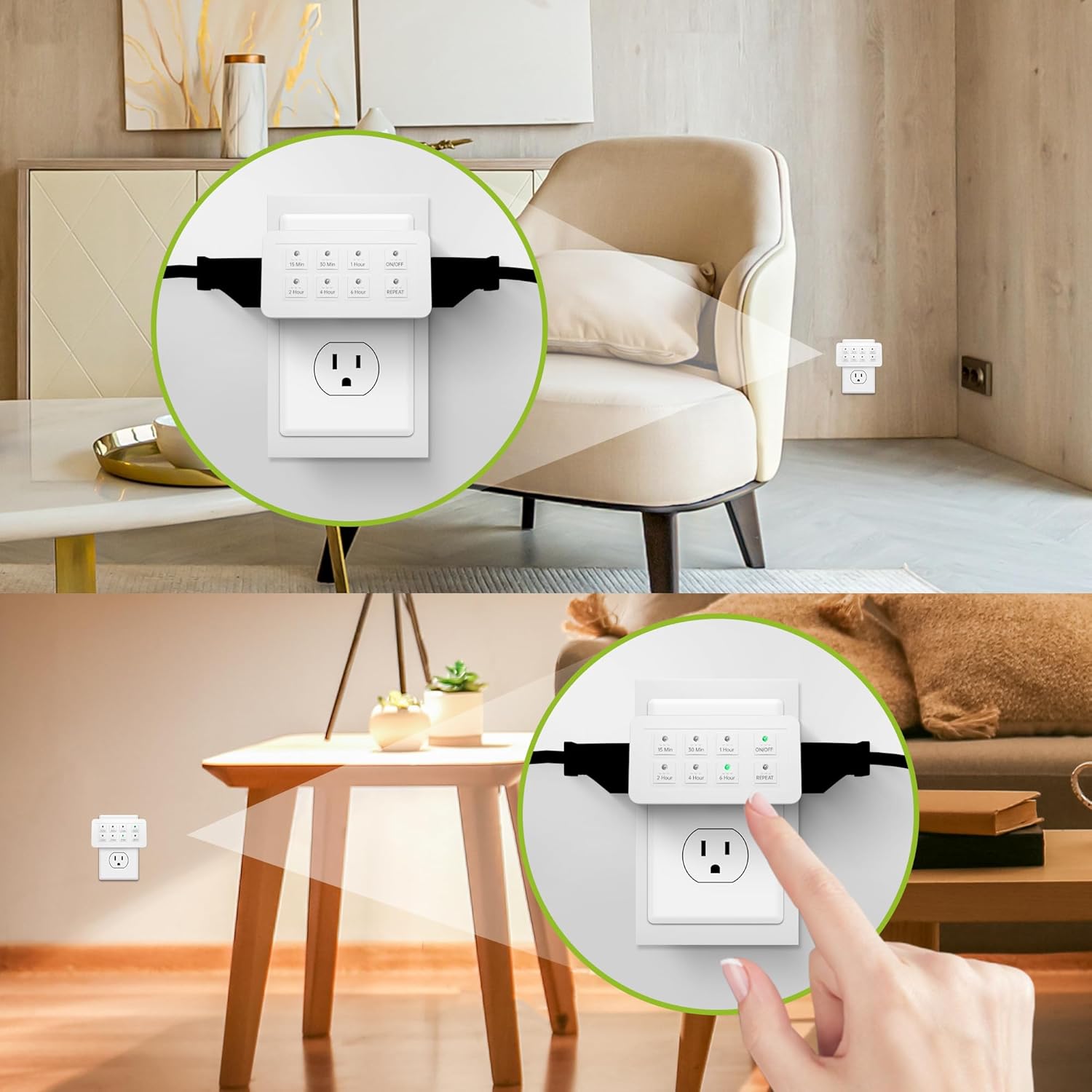 BN-LINK Indoor Countdown Timer with Repeat Function, Digital Timer for Electrical Outlets, Heavy Duty Accurate Compact Size for Appliance, 2-Outlets, 3-Prong Grounded Outlet, 15A/1875W ½ HP ETL Listed - Image 8