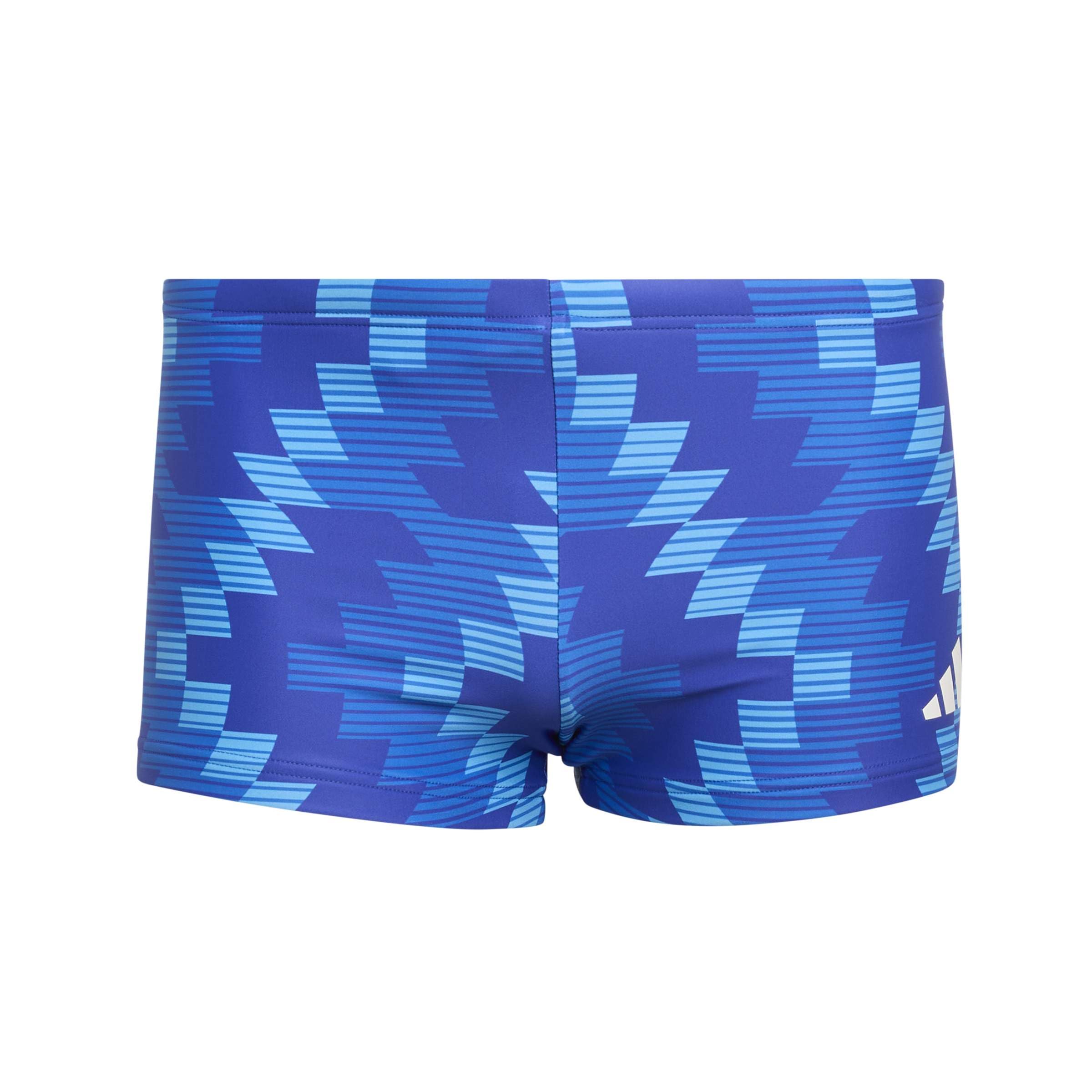 adidas Men's Football Inspired Graphic Swim Boxers Swimwear, Lucid Blue, 40