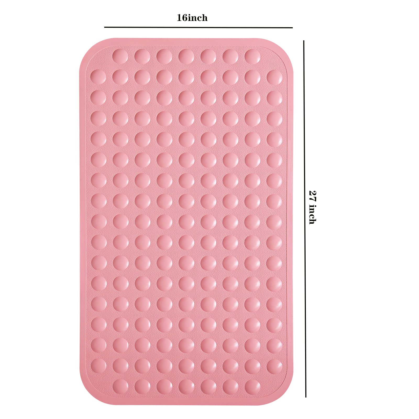 Yanzifly Alfombrilla Antideslizante para bañera, Silicona Suave y Segura, con ventosas, Antideslizante, Mate, para niños y Ancianos, no tóxica, Lavable a máquina, Color Rosa