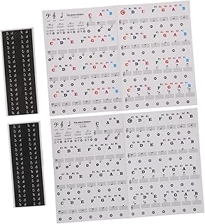 SUPVOX 2pcs Piano Keyboard Sticker Music Stickers Clear Stickers Letter Stickers Letter Piano Stickers Electronic Keyboard Music Note Keyboard Decal Keyboard Music Note Full Set Sticker