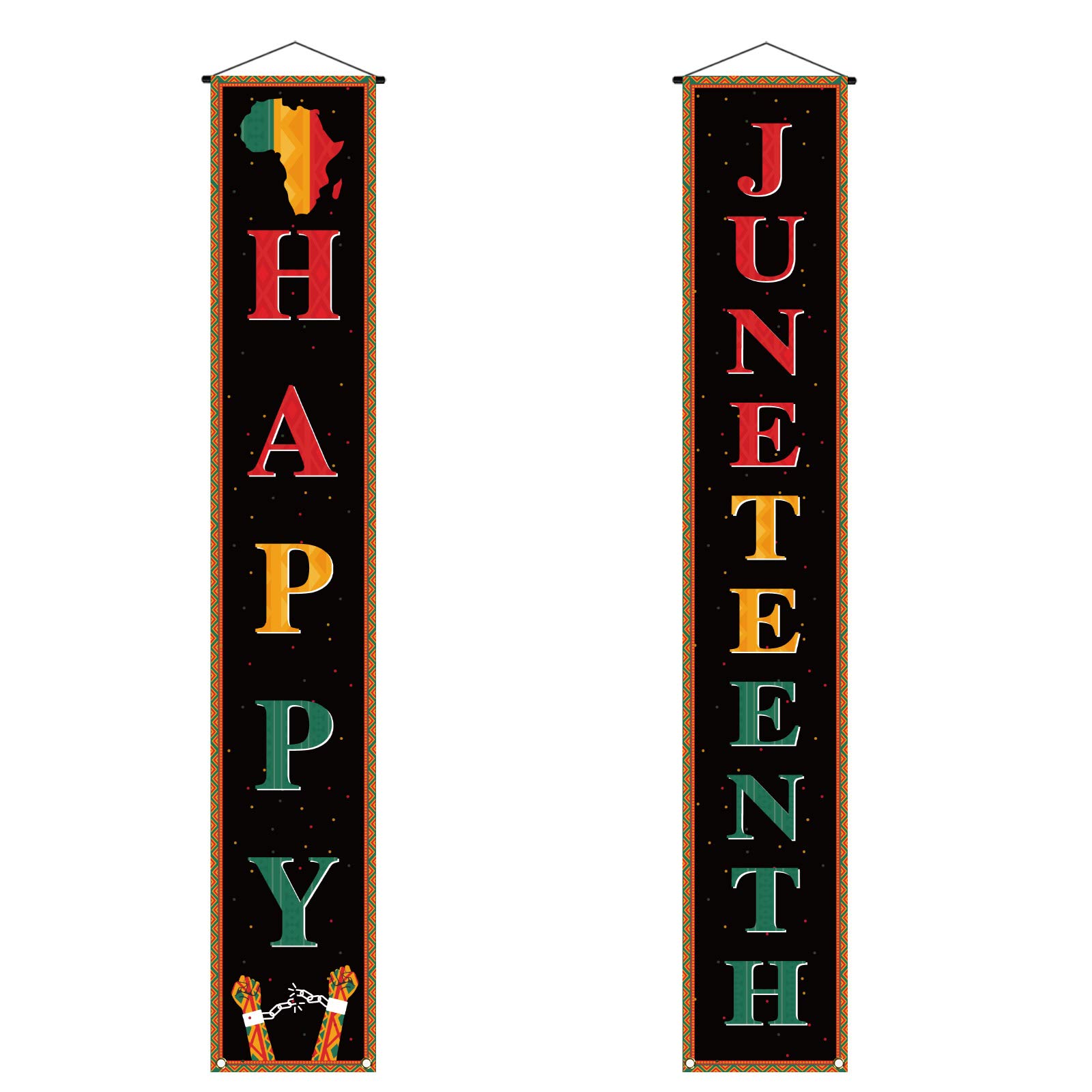 Juneteenth Decoration Outdoor Happy Juneteenth Banner June 19th Independence Day Freedom Day Decor African Afro American Festival Celebration Supplies