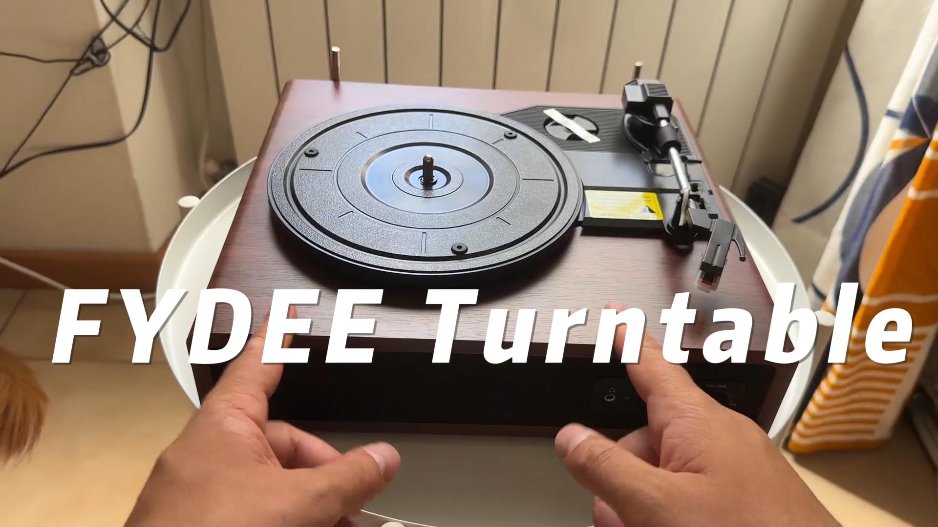 Fydee - Platenspeler Retro / Vintage - Vinyl - Met Ingebouwde Speaker Aux Bluetooth